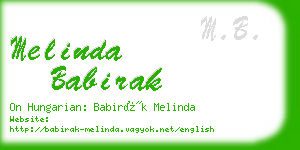 melinda babirak business card